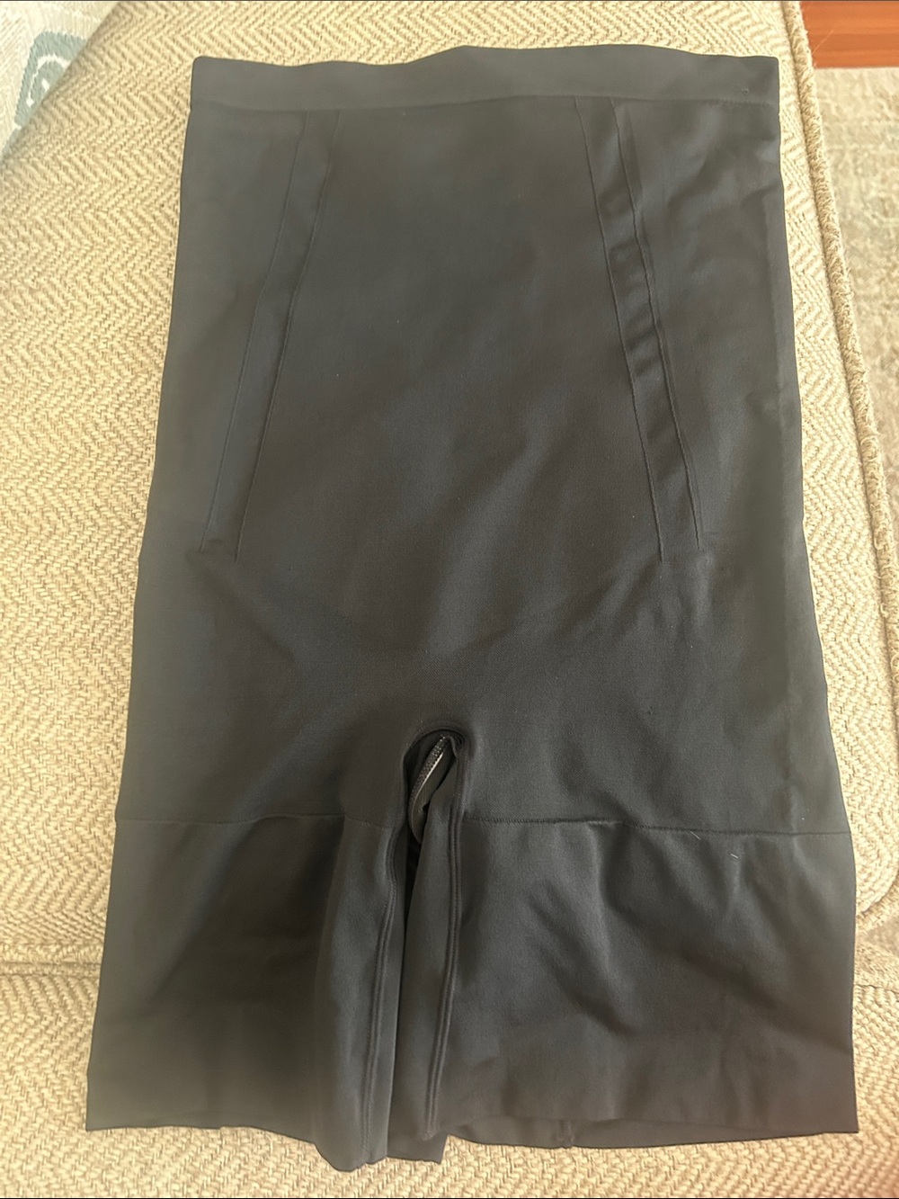 SPANX Black High-Waist Smoothing Short with Mid-Thigh Coverage
